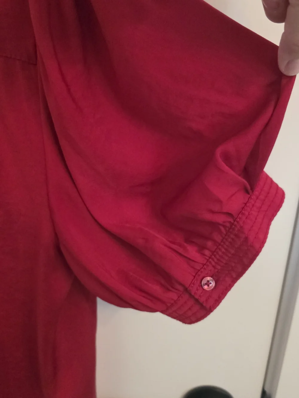 Banana Republic Red Puff-Sleeve Top